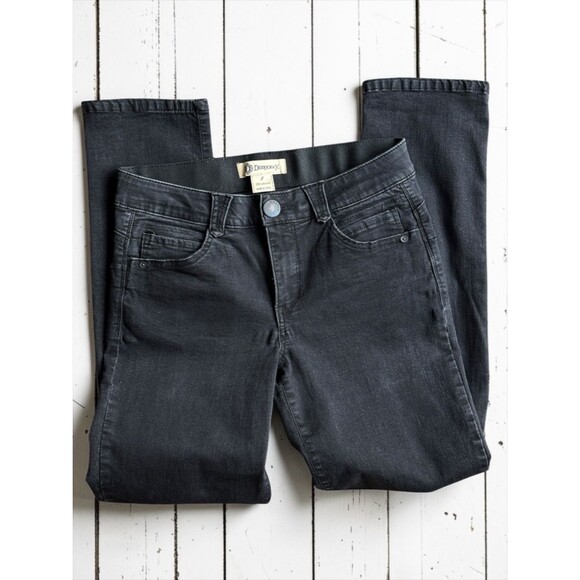 Democracy Denim - Democracy Ab Solution Black Coated Jeans Size 8 Slim Straight Stretch Mid Rise